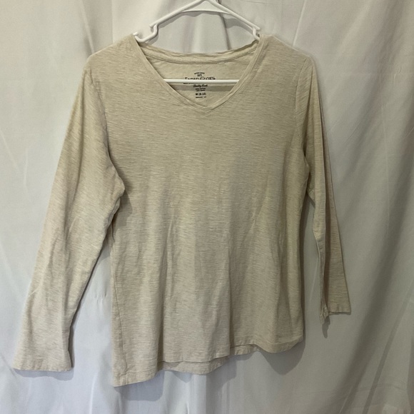 Faded Glory Women’s Long Sleeve V-Neck Heather Oatmeal Size Medium 8-10 - Picture 5 of 7